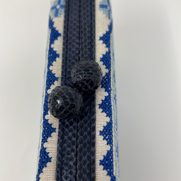 Filip and Inna clutch With cross stitch embroidery and snakeskin trim - Picture 4 of 5